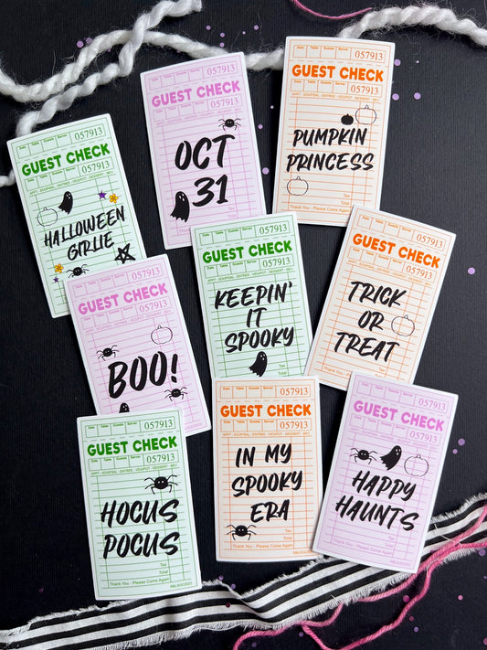 Halloween Guest Check Sayings Die Cut Sticker