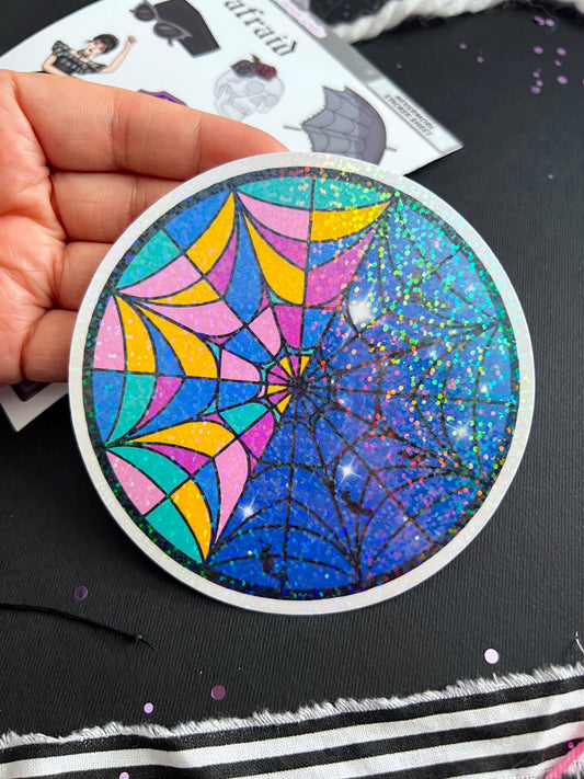 Nevermore Window / Large Glitter Die Cut Sticker