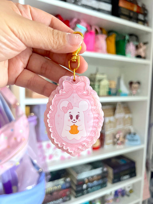 Coquette Pink Ghost Bag Charm / Keychain (LIMITED)