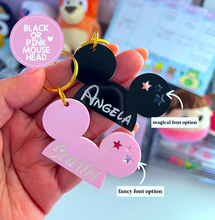 Load image into Gallery viewer, Personalized Mouseketeer Hat Acrylic Keychain
