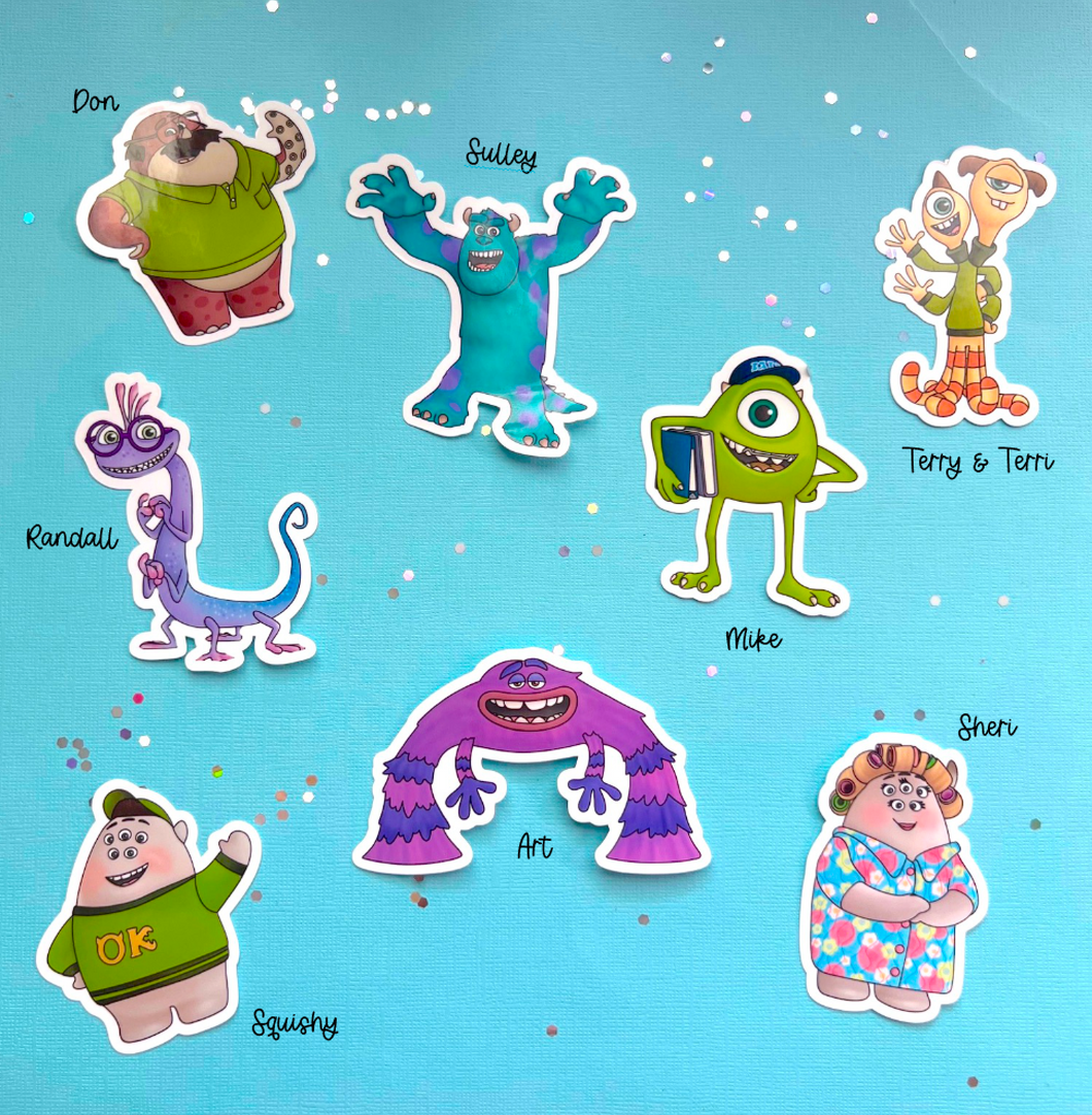 Monsters Uni Characters / Large Die Cut Stickers