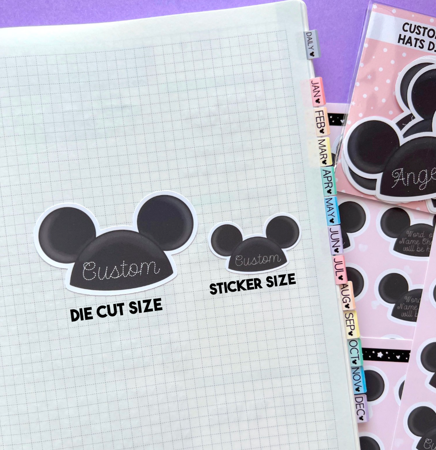 CUSTOM Mousekeeter Hat Die Cut Sticker Sheet