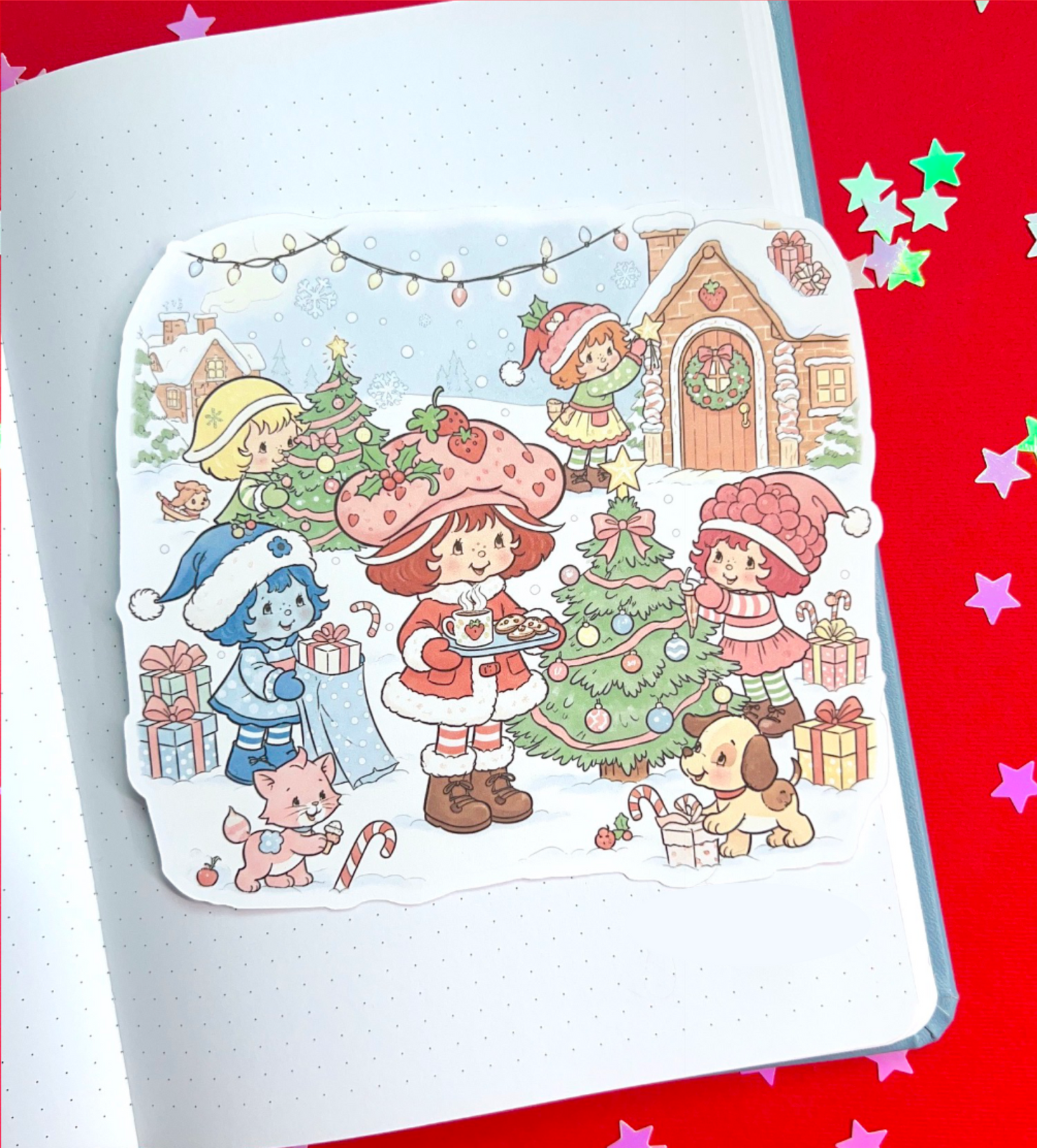 Strawberry Friends / XL Sticker Die Cut