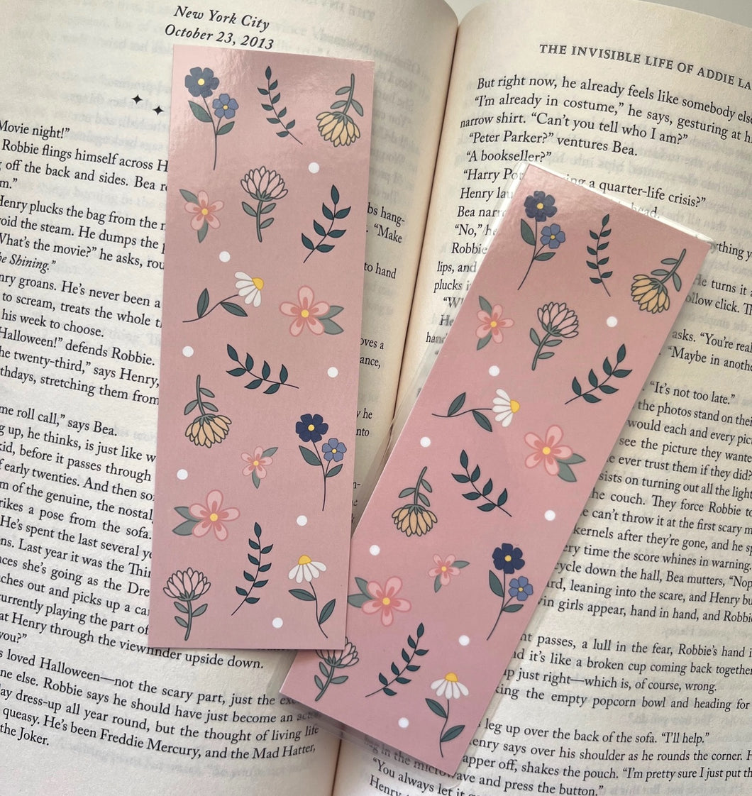 Pink Florals / Standard Bookmark