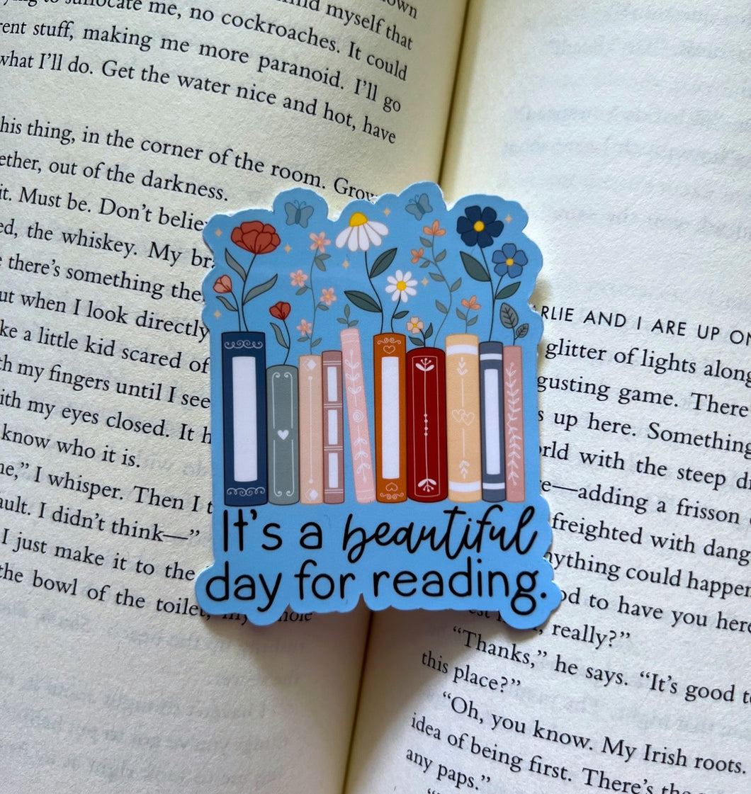 Beautiful Day for Reading / Die Cut Sticker