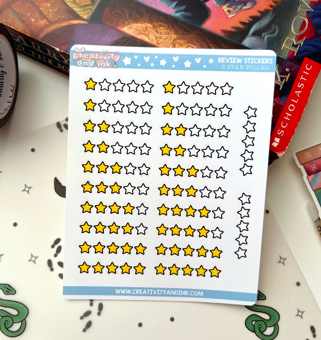 5 Star Filled / Review Stickers
