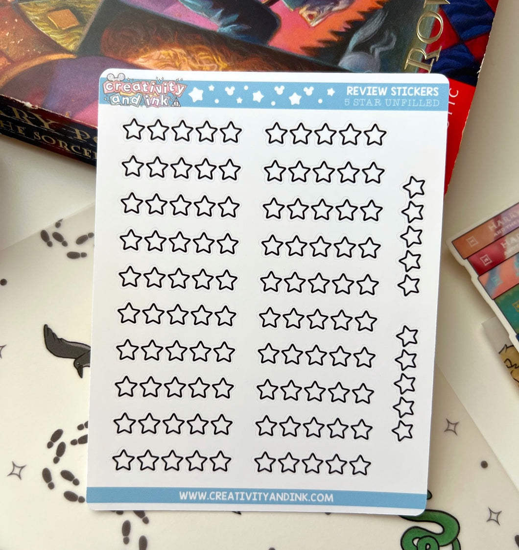 5 Star UnFilled / Review Stickers